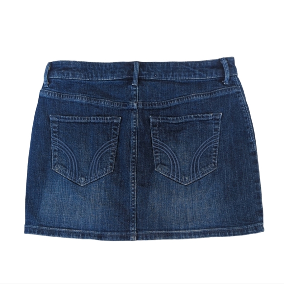 Hollister Low Rise Distressed Denim Jean Mini Skirt Junior 5/27 Blue - Picture 6 of 10